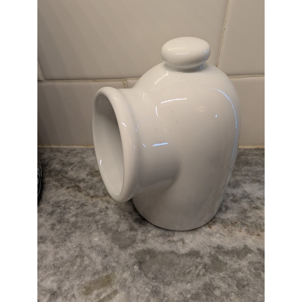 BIA Cordon Bleu White Ceramic Salt Cellar Kitchen Counter 4.75"